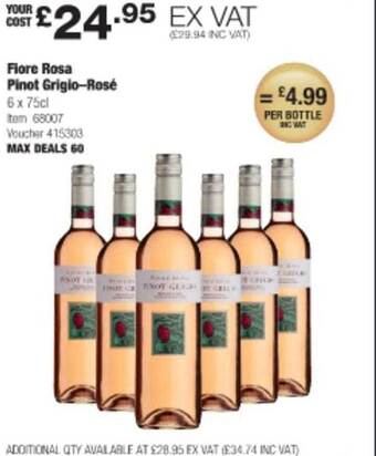 Costco Fiore rosa pinot grigio-rosé offer