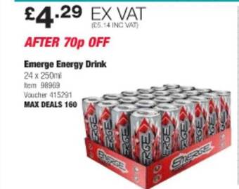 Costco Emerge energy drink offer