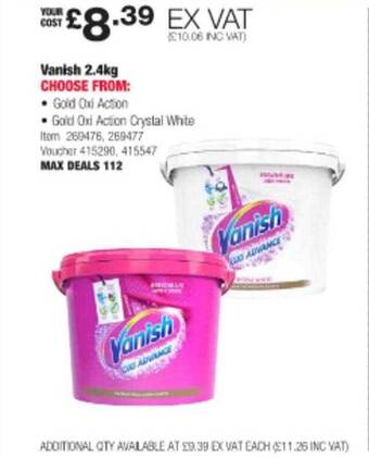 Costco Vanish 2.4 kg offer
