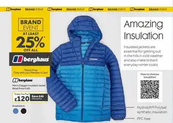 GO Outdoors Berghaus men's claggan insulated jacket offer
