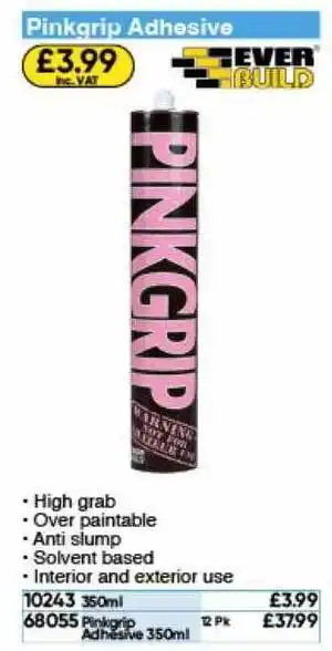 Toolstation Pinkgrip adhesive ever build offer