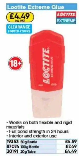 Toolstation Loctite extreme glue loctite extreme offer