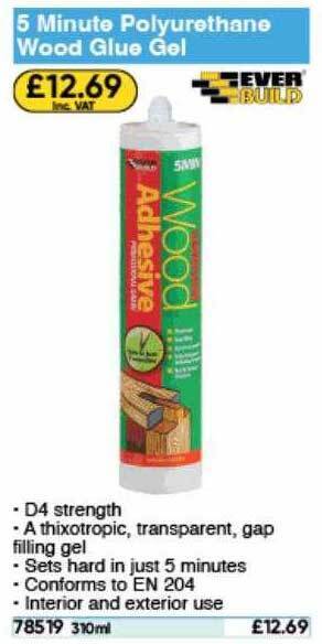 5 minute polyurethane wood glue gel ever build