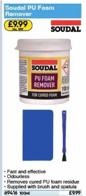 Toolstation Soudal pu foam remover offer