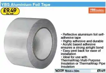 Toolstation Ybs aluminium foil tape offer