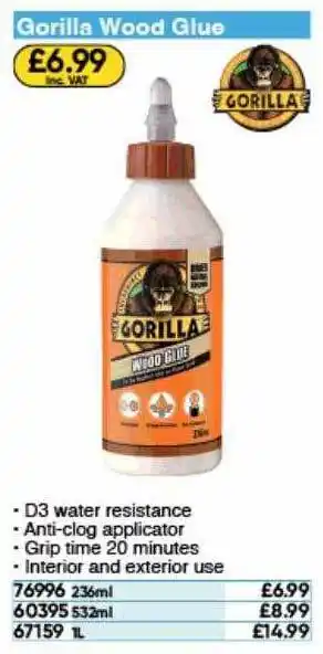 Toolstation Gorilla wood glue offer