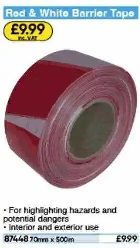 Toolstation Red & white barrier tape offer