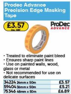 Toolstation Prodec advance precision edge masking tape offer