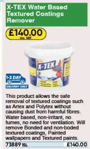 Toolstation X-tex water based textured coatings remover offer