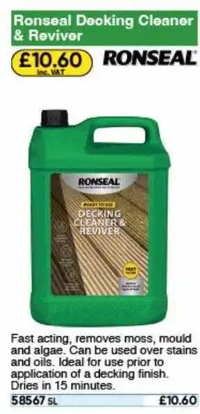 Toolstation Ronseal decking cleaner & reviver offer
