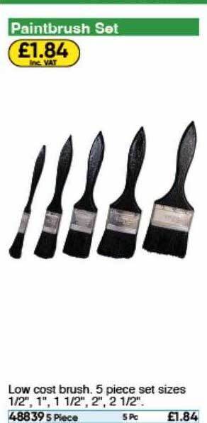 Toolstation Paintbrush set offer