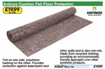 Toolstation Antinox cushion felt floor protection offer