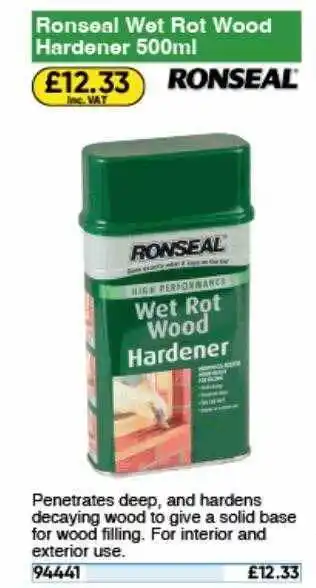 Toolstation Ronseal wet rot wood hardener offer