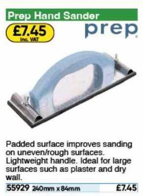 Prep hand sander offer at Toolstation