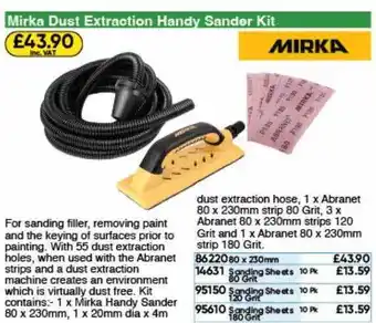 Toolstation Mirka dust extraction hand sander kit offer