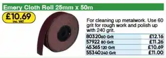 Toolstation Emery cloth roll 25mm x 50m offer