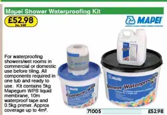 Toolstation Mapei shower waterproofing kit offer