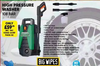 Toolstation High pressure washer 108 bar hawksmoor offer