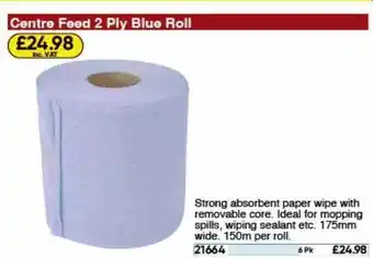 Toolstation Centre feed 2 ply blue roll offer