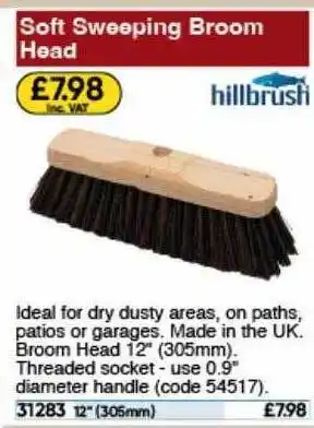 Toolstation Soft sweeping broom head hillbrush offer