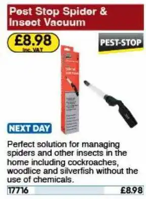 Toolstation Pest stop spider & insect vacuum offer