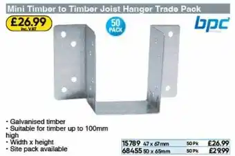 Toolstation Mini timber to timber joist hander trade pack bpc offer