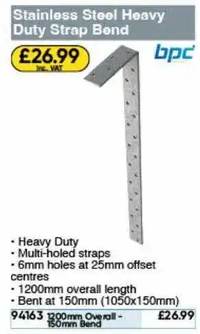 Toolstation Stainless steel heavy duty strap bend pbc offer