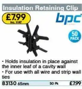Insulation retaining clip bpc