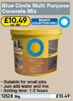 Toolstation Blue circle multi purpose concrete mix offer