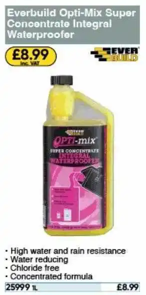 Toolstation Everbuild opti-mix super concentrate integral waterproofer offer