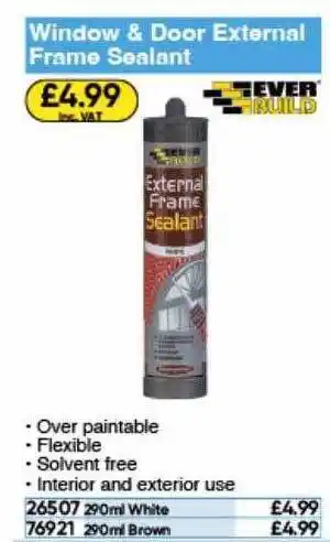 Toolstation Window & door external frame sealant everbuild offer