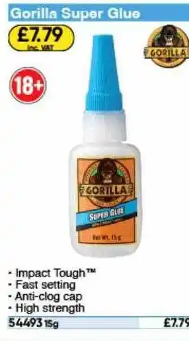 Toolstation Gorilla super glue offer