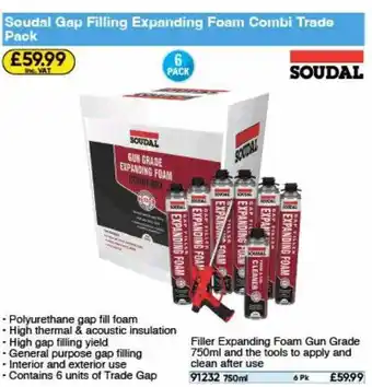 Toolstation Soudal gap filling expanding foam combi trade pack offer