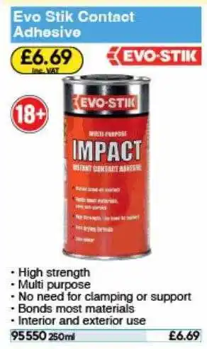 Toolstation Evo stik contact adhesive offer