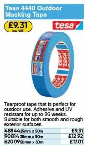 Toolstation Tesa 4440 outdoor masking tape offer