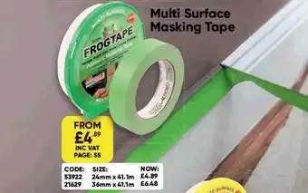 Toolstation Multi surface masking tape offer