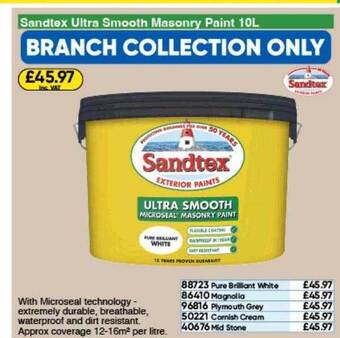 Toolstation Sandtex ultra smooth masonry paint offer