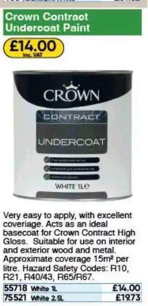 Toolstation Crown contract underocat paint offer