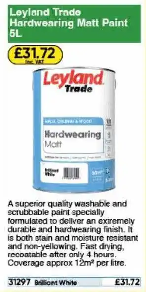 Toolstation Layland trade herdwearing matt paint offer