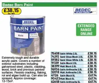 Toolstation Bedec barn paint offer