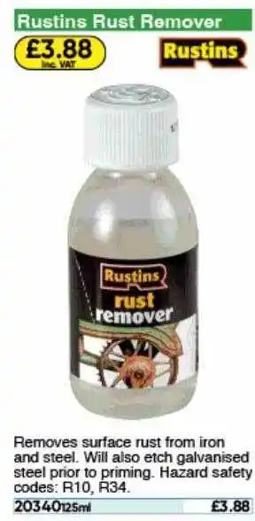 Toolstation Rustins rust remover offer