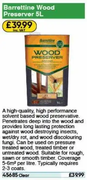 Toolstation Barrettine wood preserver offer