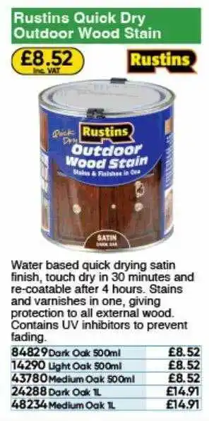Rustins quick dry outdoor wood stain