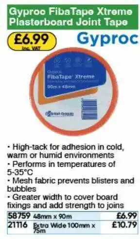 Toolstation Gypro fibatape xtreme plasterboard joint tape offer