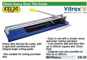 Toolstation Vitrex heavy duty tile cutter offer