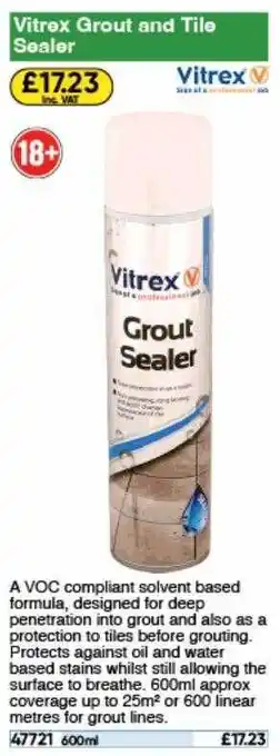 Toolstation Vitrex grout and tile sealer offer