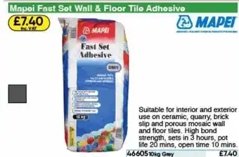 Toolstation Mapei fast set wall & floor tile adhesive offer