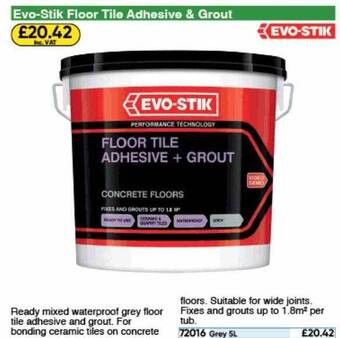 Toolstation Evo-stik floor tile adhesive & grout offer