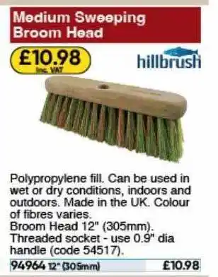 Toolstation Medium sweeping broom head hillbrush offer