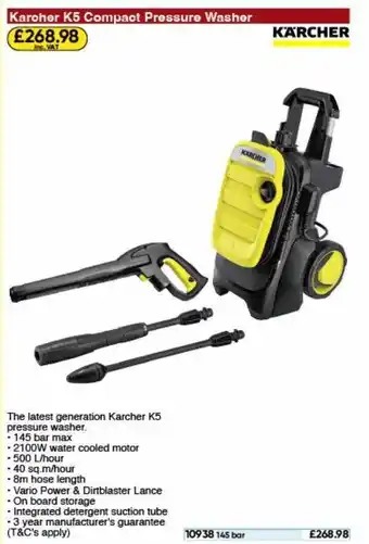 Toolstation Karcher k5 compact pressure washer offer